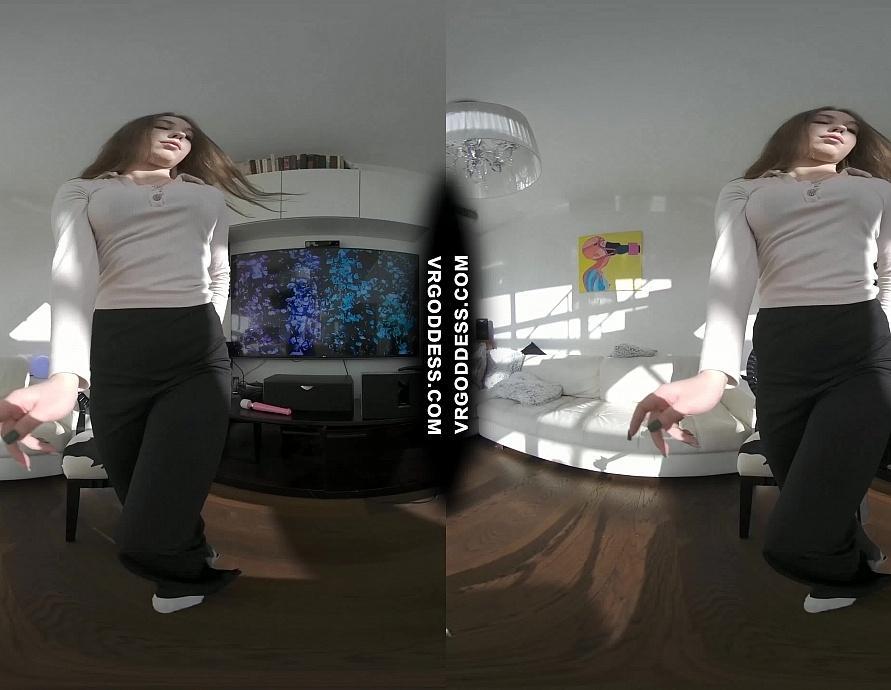 Pretty Teen Lika Dancing Striptease She Makes Herself Cum with Hitachi Vibe Pale Innie Pussy