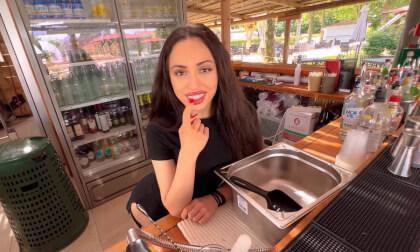 Naughty Bartender Isabella Fucks With Black Customer