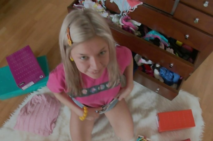 Young Petite Teen Emily Learns All About Her Vibrator