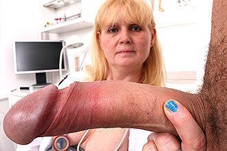 Elder Uniform Lady Saskia CFNM Big Dick Boy Handjob