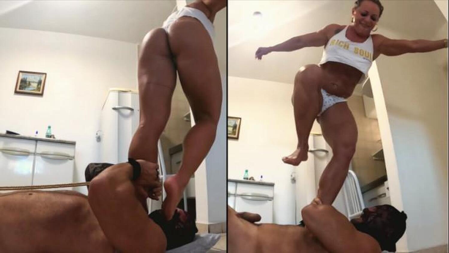 Hard Throat Stand With Hard Foot Gagging