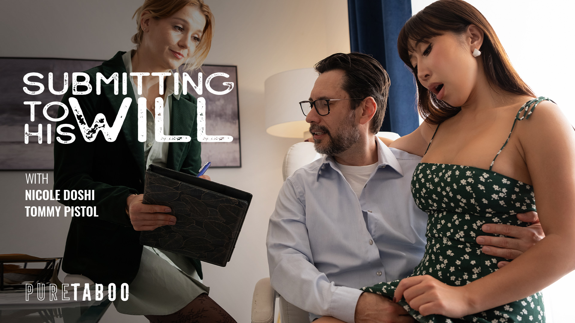 Penny (Nicole Doshi) is estranged from her family and down on her luck. That's why she's so surprised one day to discover that her chauvinistic grandparent left her his entire estate in his will. It was no secret that he hated Penny, especially her boldness in the face of men, so she can't imagine what would have prompted the change of heart before his passing. But when she talks to Jack (Tommy Pistol), the lawyer overseeing his estate, it becomes clear that this wasn't so much a change of heart as one final reckoning. 

Penny shockingly learns that in order to get her inheritance, her grandfather left one perverted condition: Penny must submit to a man's sexual desires, doing everything he wants, no matter how humiliating. Penny is disgusted, and even more so when Jack insists she must have sex with HIM that very instant. When Penny argues, Jack even goes so far as to enlarge the requirements, insisting that she must now have anal sex with him to boot. Penny is still shocked, but her desire for a better life wins out, prompting her to accept the terms. She has anal sex with the lawyer right in his office, all while his paralegal (Kasey Warner) watches from the sidelines while chatting nonchalantly with Jack.