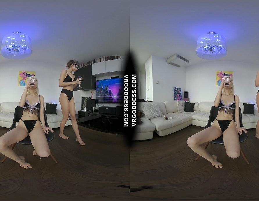 Lesbians Plus Wine and Dildos Sexy Striptease Miss Pussycat Dildoing Blonde Spinner Poppy