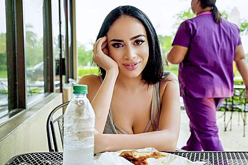 Latina's Big Tits and Plump Lips