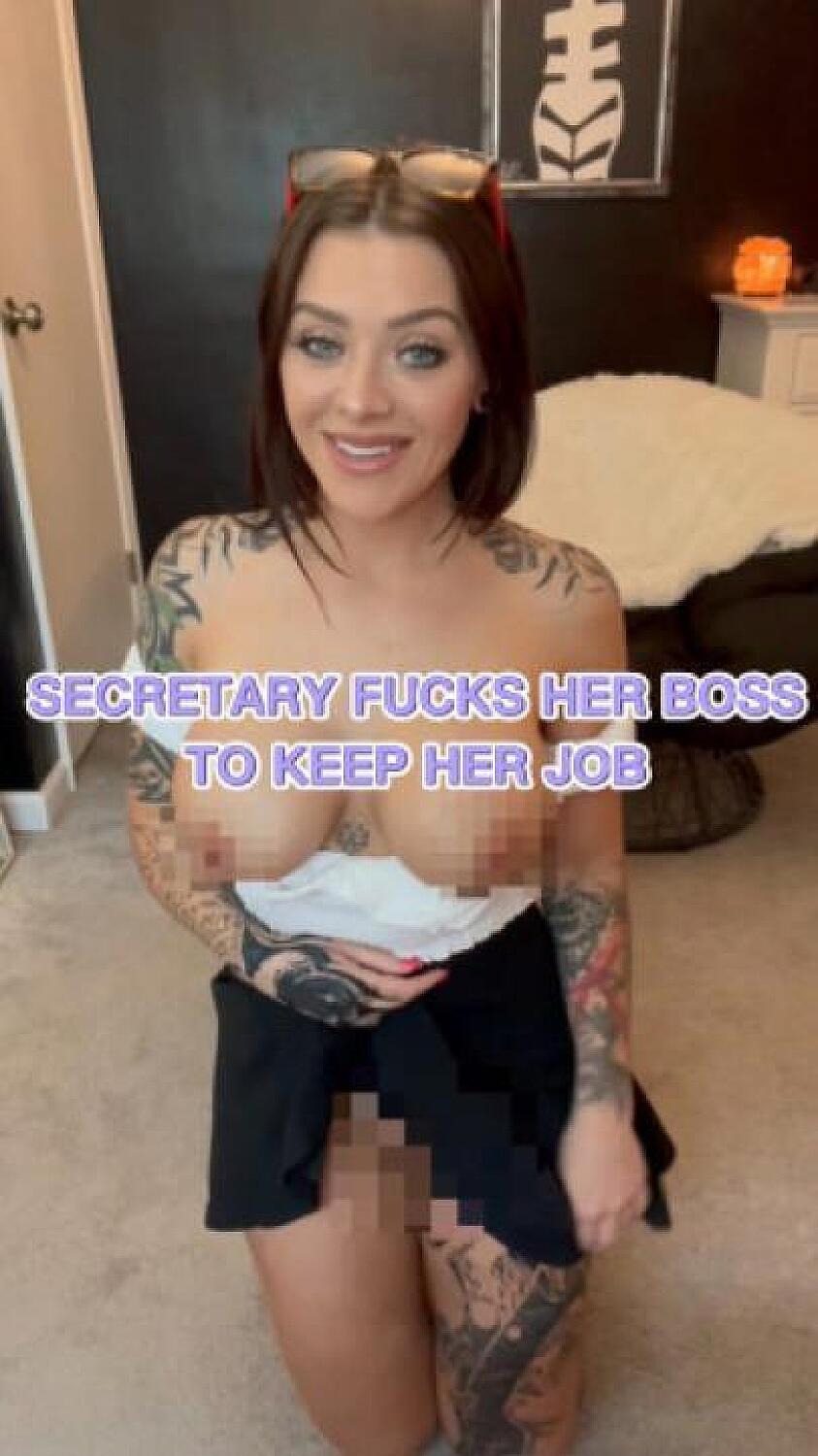 Secretary Fucks Her Boss To Keep Her Job