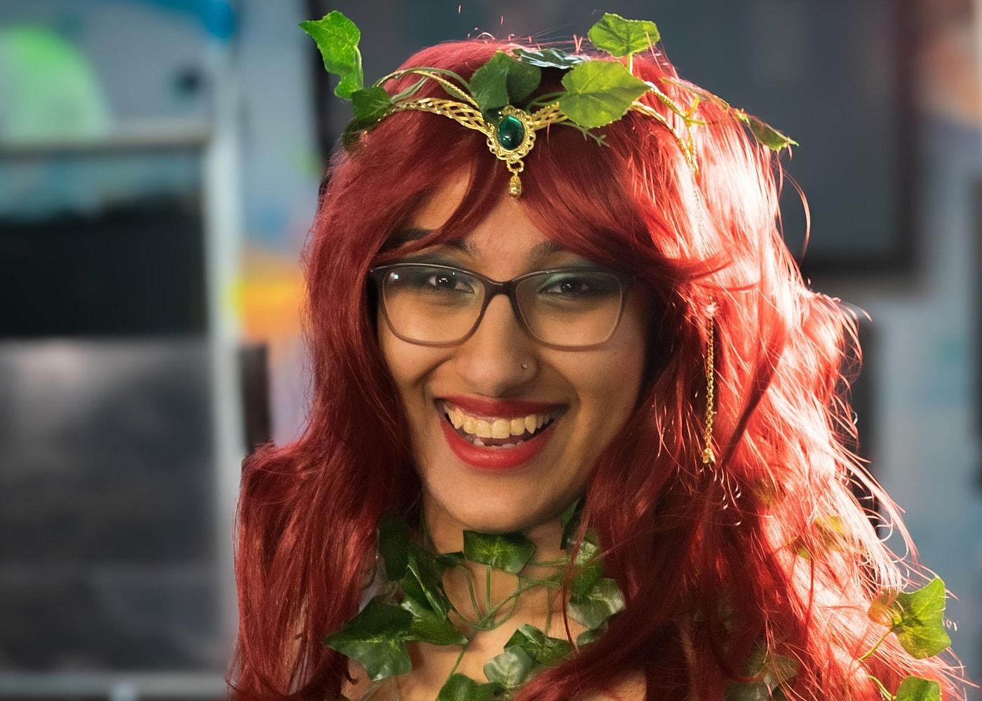 Sexy Desi Mouse Smoulders in Her Poison Ivy Cosplay Outfit