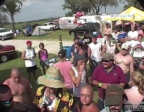 Hot Florida Chicks Flashing Tits and Pussy at Outdoor Music Festival
