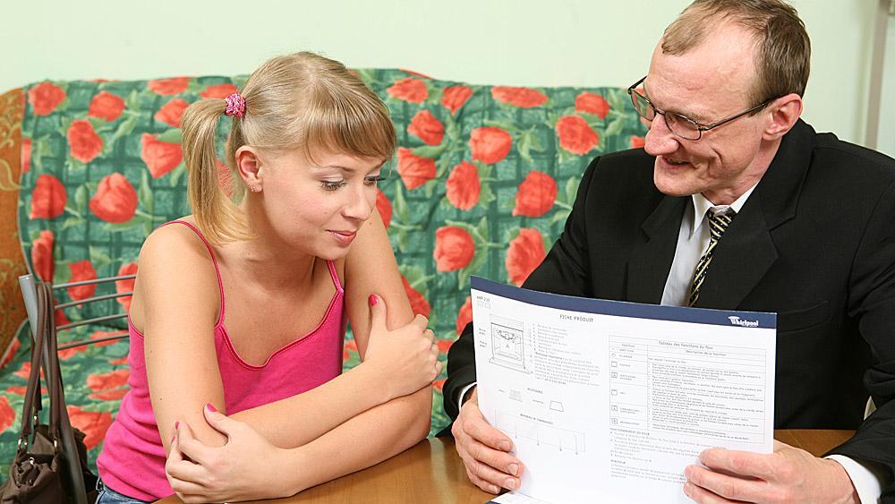 Blonde Student Tricked Into Fucking And Sucking Teacher For Help