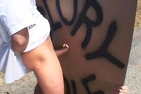Outdoor Blowjobs Through Glory Hole