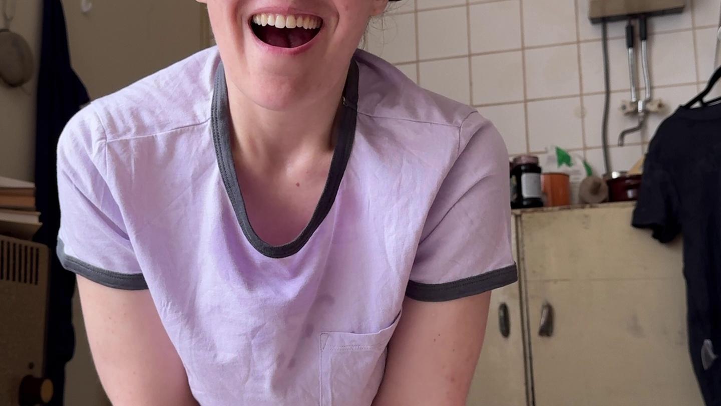 Selfie Fetish 17: Purple Shirt, Old Kitchen Floor, Bush Hungry Again