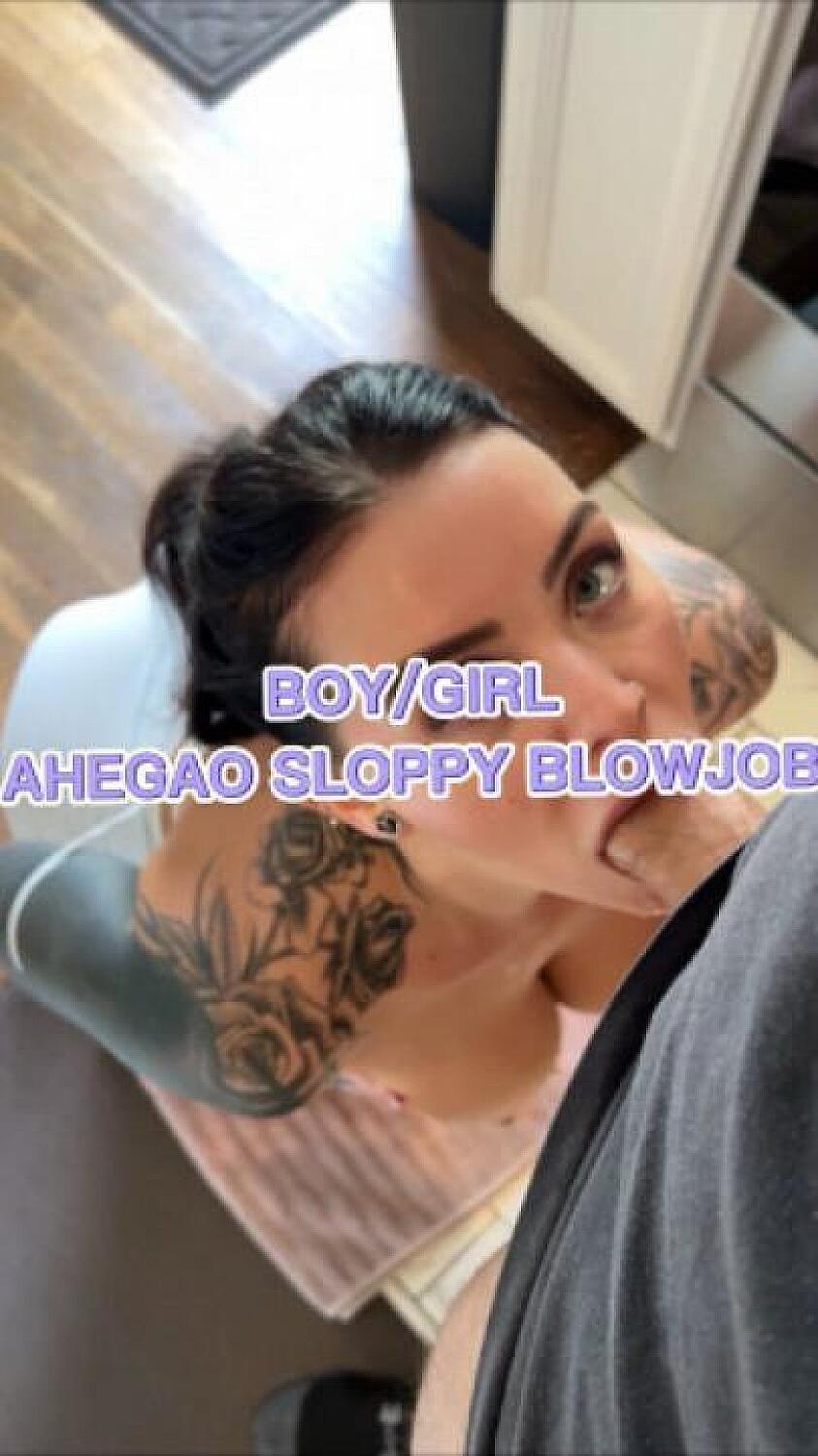 Boy/Girl Ahegao Sloppy Blowjob