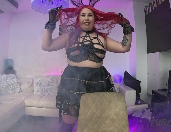 BBW Pastel Bat Striptease Dancing With A Anal Plug Tail Whipping And Cattle Prod E Stim