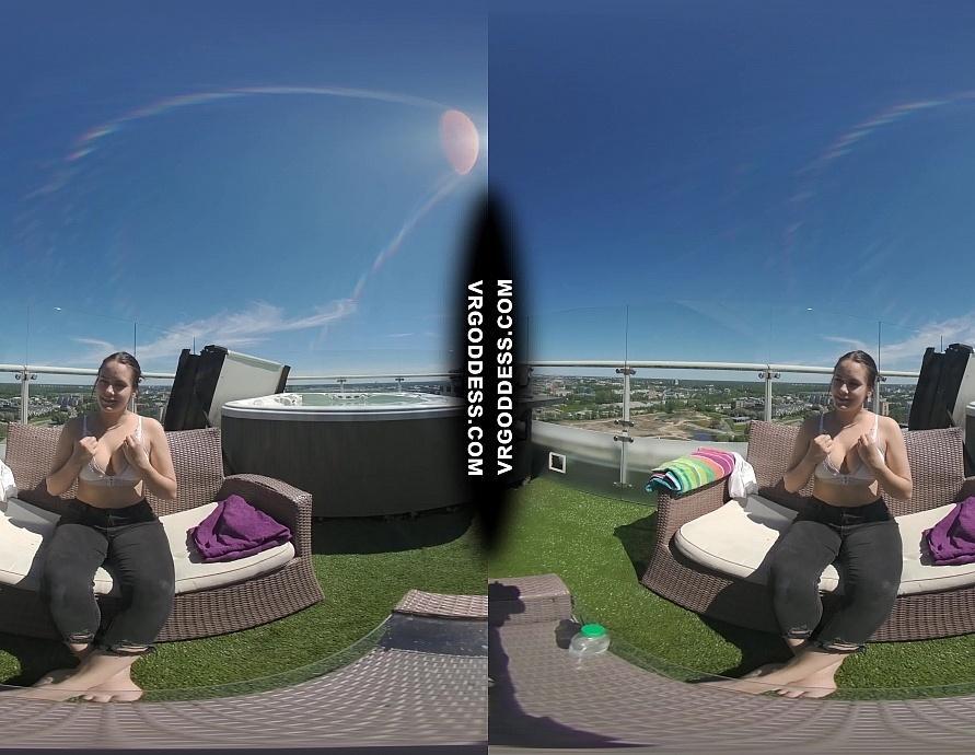 Sunny Afternoon Rooftop Dildo Masturbation College Girl Rosanna
