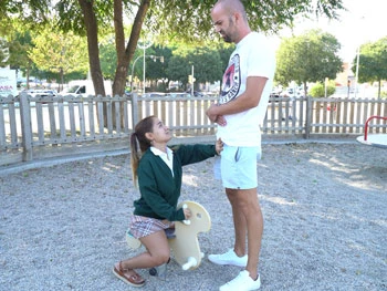 Rosy Doll and a Big Cock Are Going to Play in the Park and They End Up Fucking for Fakings!