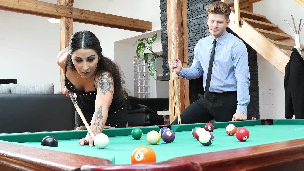 Stacy Sommers Gets Her Pussy And Ass Stuffed On A Pool Table!