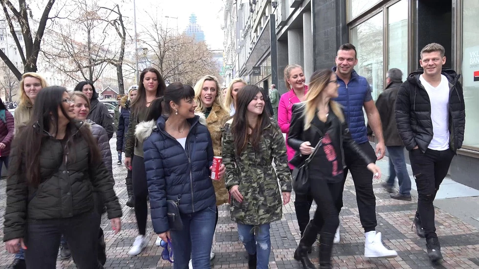 20 horny women looking for men on the street!!! Unbelievable sight in the very heart of Prague, a dream of all men coming true. The biggest reverse gangbang of all times with a group of Czech amazons laying their hands on two guys and making them the luckiest guys in the world. Beautiful models, tattooed rebels, wild MILFs, inexperienced 18 years old and even one pregnant woman! That is the real Czech harem, a thing you won't find anywhere else. Girls didn't even have time to introduce themselves, their mouths were full of cocks before they had the chance. Three mature women are in charge of this show and their pussies will be the main stars. Guys cannot believe their eyes when the show begins! Sit down, relax and get ready for the show!