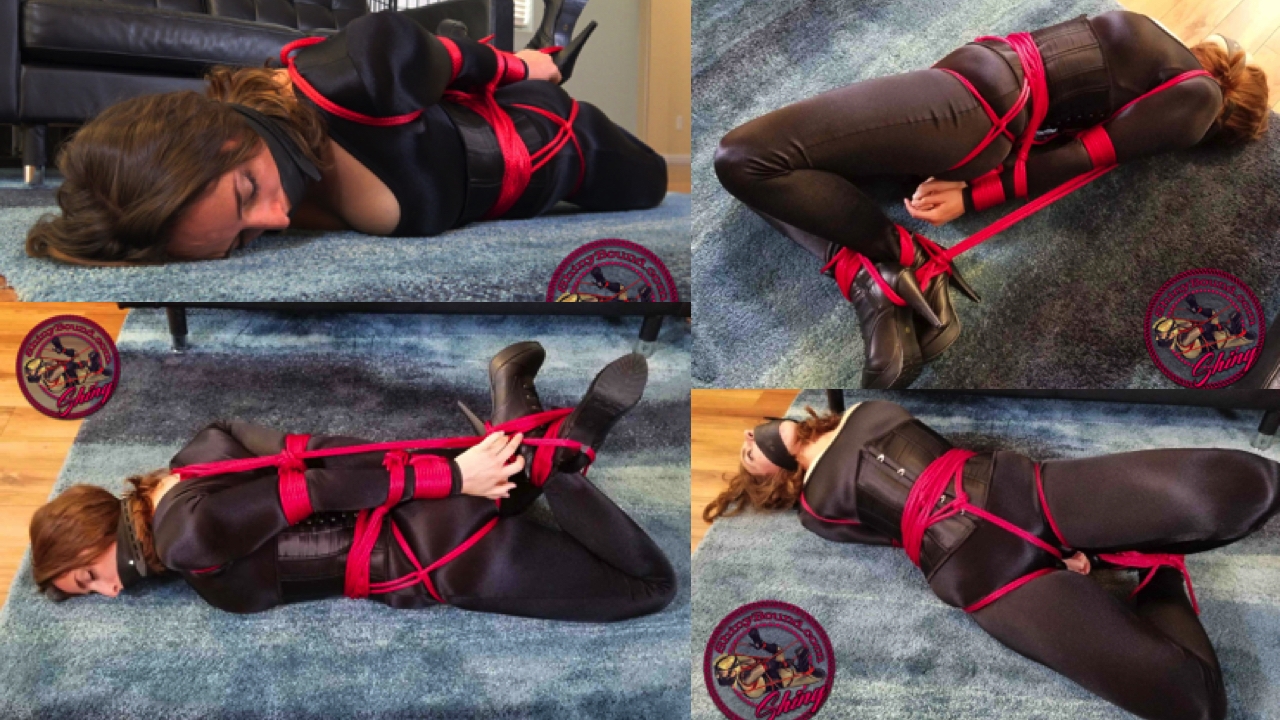 Hogtied in Black Spandex