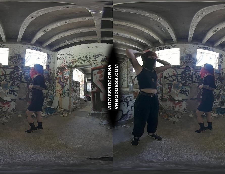 Risky Public Nudity Hot Girls on Vacation Spray Painting Graffiti Brille & Cherri Also Topless Beach