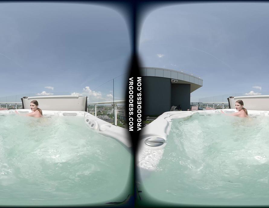 Mary Moon Naked In The Penthouse Rooftop Jacuzzi Showing Her Fresh Pussy To The Cameras