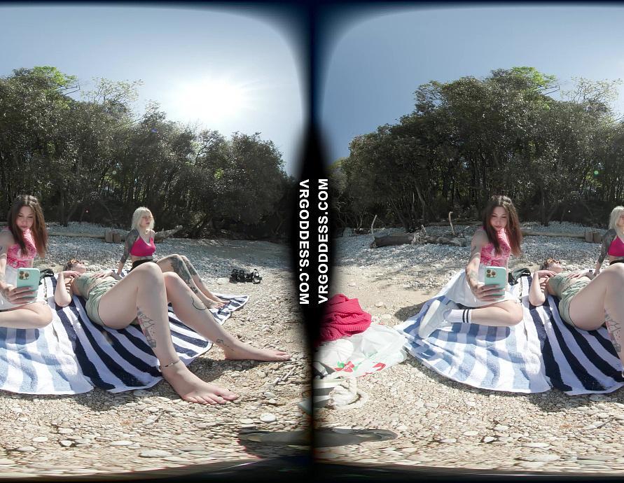 Nude Beach Afternoon On Vacation With Dora Cheri And Sam Sunbathing And Blowing Bubbles In Italy