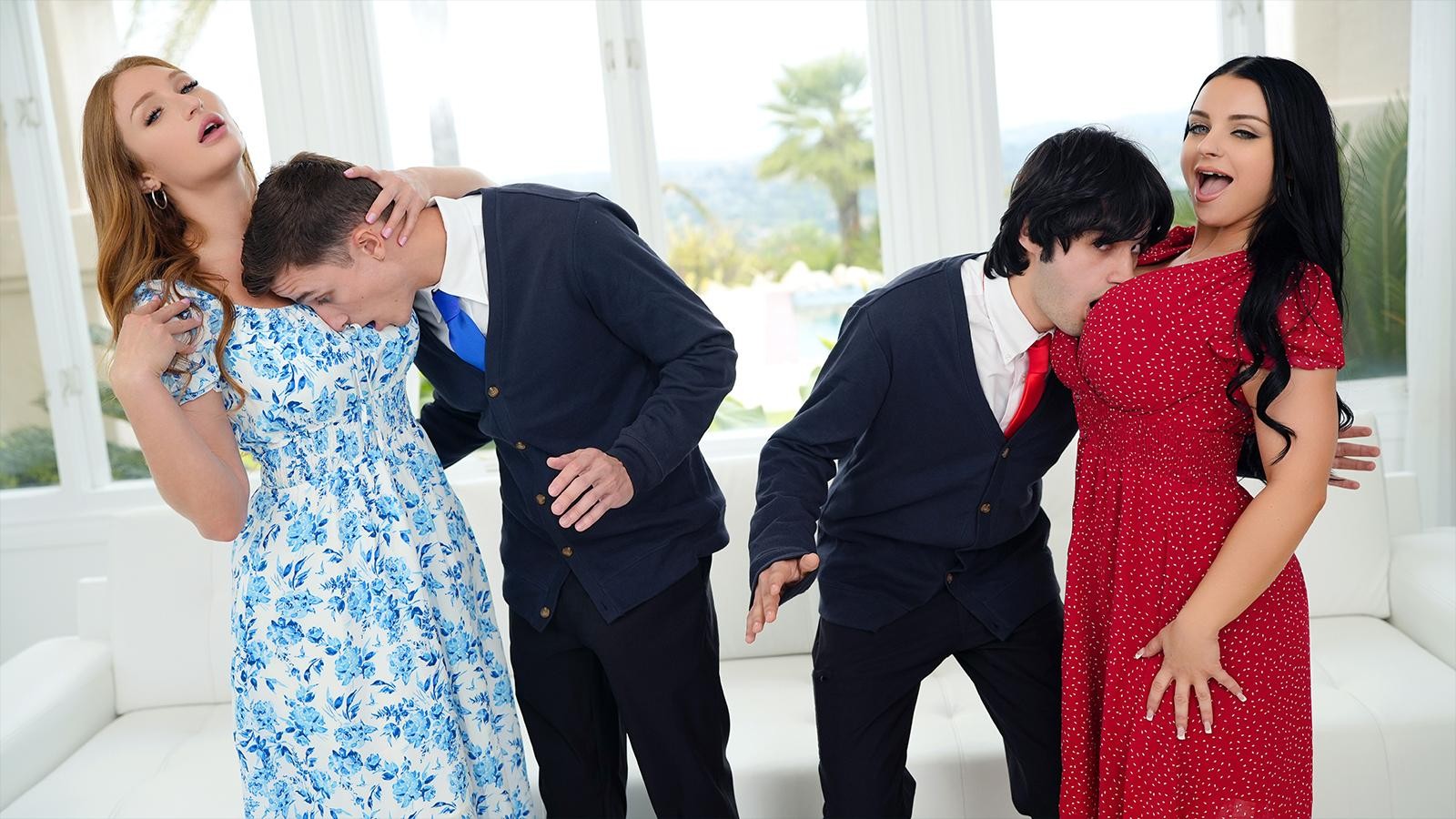 Elias and Parker are two friends that are afraid to go to school, so they pretend to be sick so their stepmoms Payton and Skylar don’t force them to go. Unfortunately, the principal calls them and blows up their whole cover, so the boys need to come clean about their situation.
Turns out Parker and Elias are constantly being bullied and called pussies because they cannot talk to girls, so their stepmoms will have to step up to boost their confidence and help them get along with women.