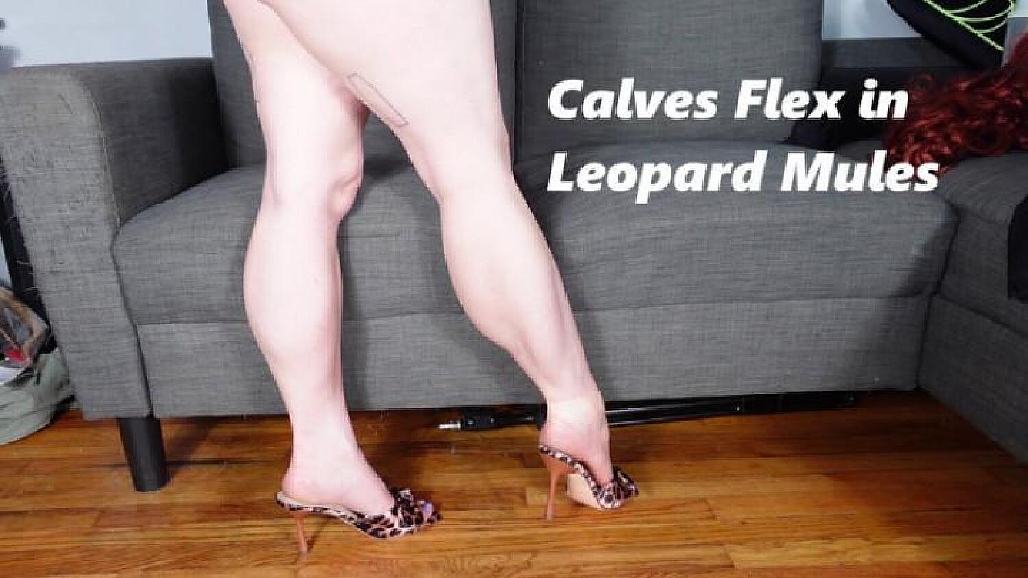 Calves Flex In Leopard Mules