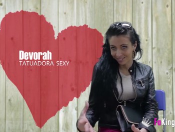 Debora, the Submissive Tattoo Artist Comes to First Fakings to Fuck a Hot Latino