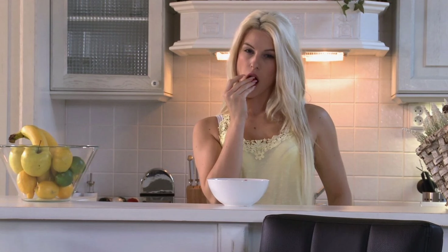 Blanche Bradburry Masturbates in the Kitchen