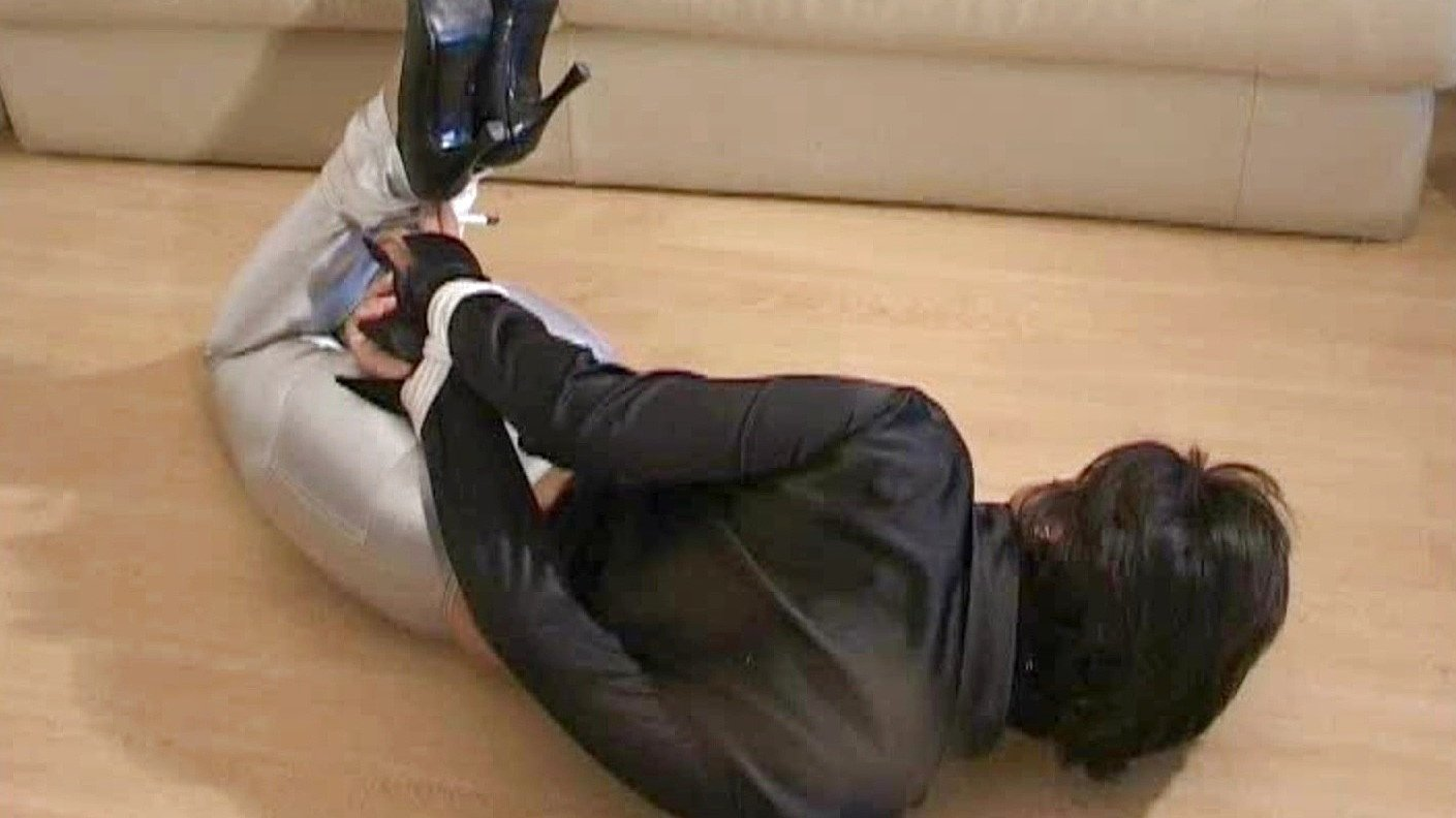 Naughty Rashir Wears High Heels and Is Bound with Rope