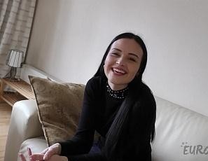 First Time Naked and Fingering on White Casting Couch Hot Fresh 20 Yo Model Gabby Bella