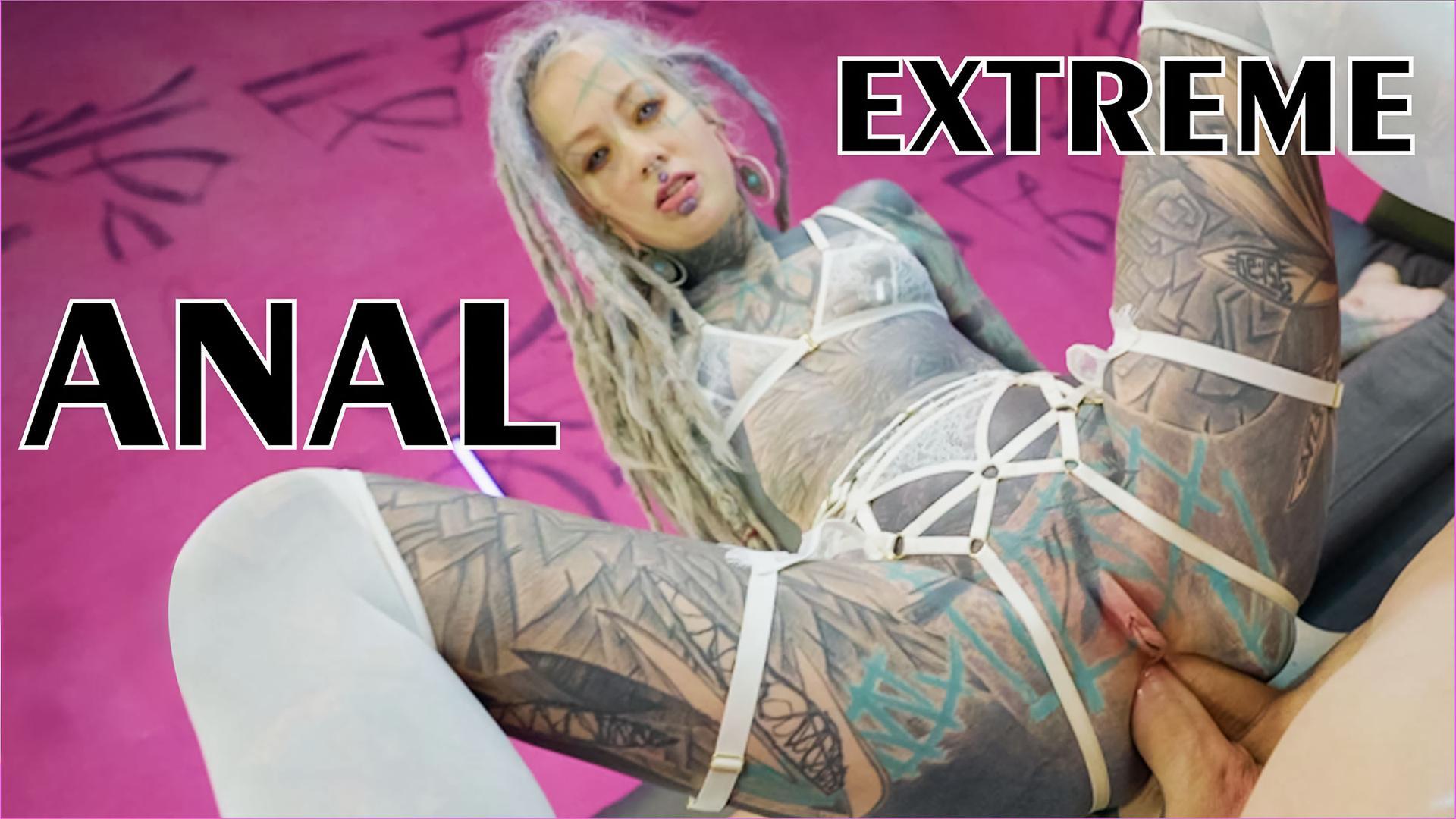 Extreme Tattoo DAP Action - Two Big Dicks In One Ass