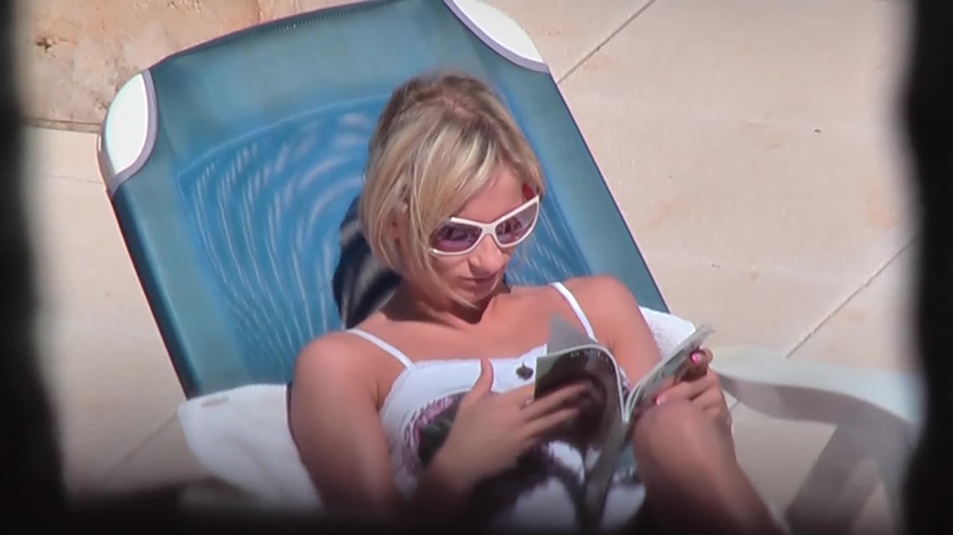 Spying German Slut Nadine Fucked Next By the Pool
