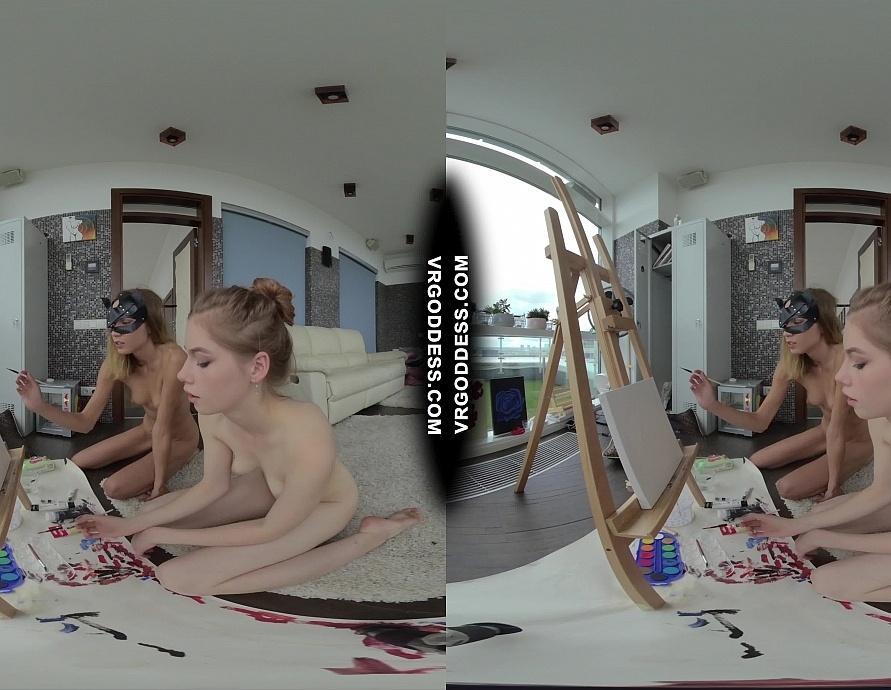 Romantic Afternoon Miss Pussycat with Babe Margarita Painting Creative Lesbian Porn