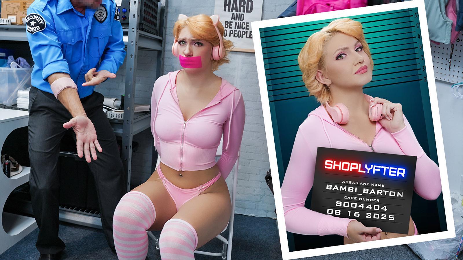 Bambi ran away from home because she thought she could easily provide for herself, but she soon discovered just how hard it is in the real world. She got caught stealing food at the mall, and after attacking some employees, she was tied up in the security room. Luckily, Mr. Fitzwell is a very reasonable man, and he’s agreed to let her go if she cooperates with the cavity search. What she didn’t realize is that Mr. Fitzwell searches better with his cock than his hands…