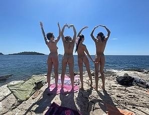 4Girl Naked Sunbathing and Swimming on Island Vacation with Sammy Adriana Miss Pussycat Rebeka Ruby