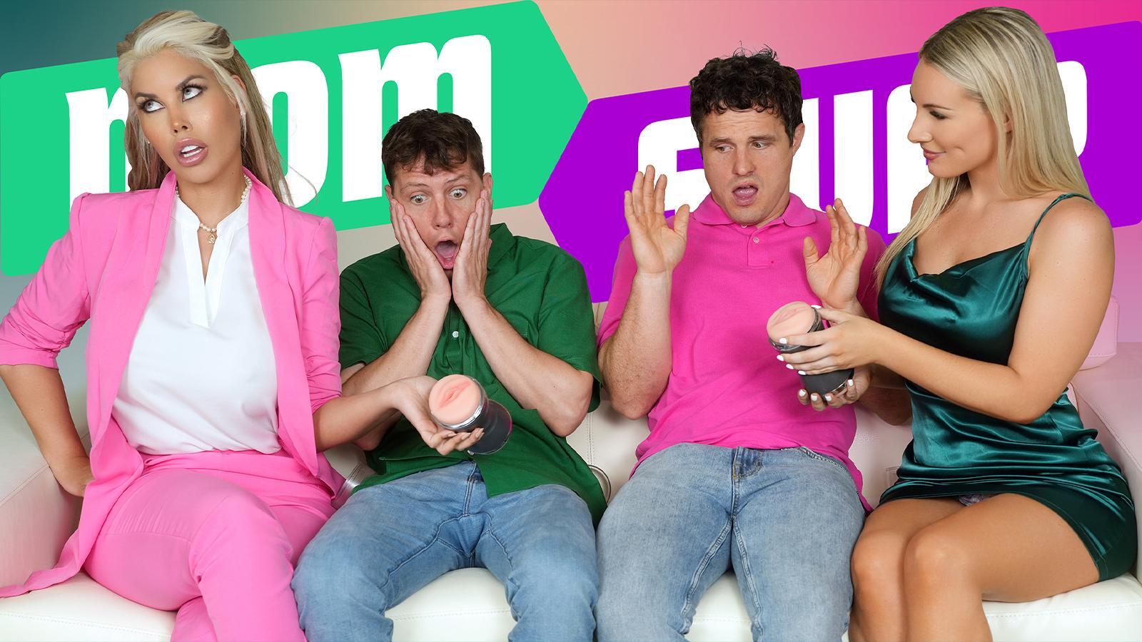 Rion and Robby have wet dreams, and their stepmoms, Bunny and Bridgette, must devise a solution to help them. They decide to make molds out of their pussies for the stepsons to use whenever they want. When the guys don’t know how to use the portable pussies, Bunny and Bridgette jump into action once again. Bunny helps Robby, and Bridgette helps Rion, but they initiate a stepmom swap when things start heating up! Now, Rion and Robby get to fuck their own stepmoms and really make their wet dreams come to life!