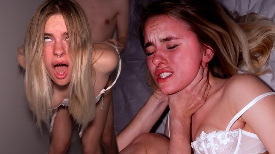 Big Booty Blonde Manhandled in the College Dorm - Bleached Raw
