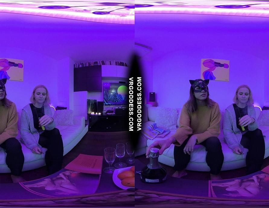 Lesbian Black Light Chilling Out Vaping Miss Pussycat Dildoing Blondie Layla to Orgasm
