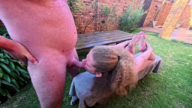 Blond Whore Displaying Her Bare Feet While Giving Me A Blowjob In Different Positions