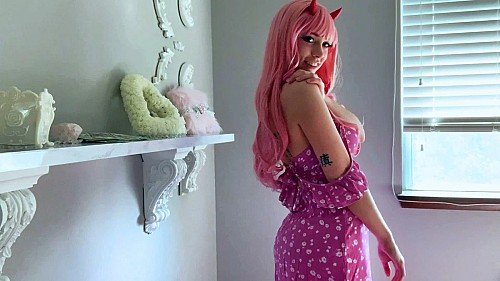 Sexy Cosplay Girl Playing with Her Pussy