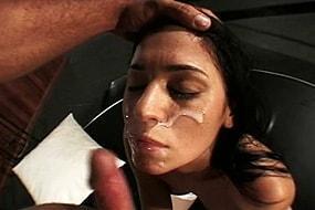 Latina Gets Face Cumshot