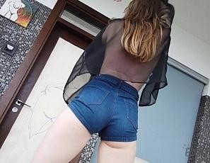 POV Lesbian Striptease and Dildoing Pretty New Model Lika