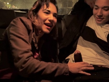 Katia Gets Scared with Steven's Giant Cock, but She Cannot Help Blowing Him for Good in the Car