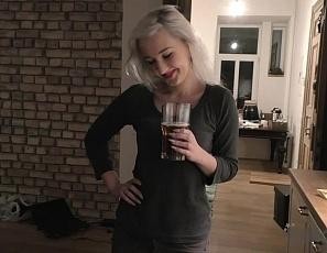 Tiny Teen Samanta Nice Evening Beer Blowjob and Swallow