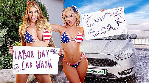 Car Wash Duo Shake Tits And Score Big