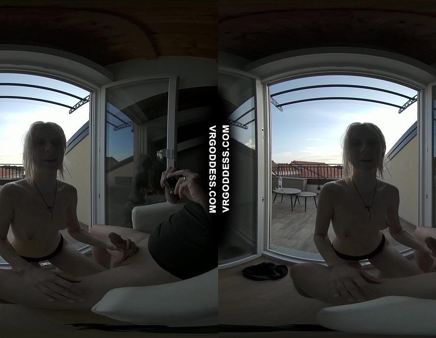 Skinny Blonde Ingrida Gives Me a Between the Scenes Vacation Blowjob Cum on Her Tits