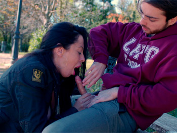 In the Middle of the Park, Lucy Gives You a Tremendous Blowjob. This Is How She Scares the Rookies