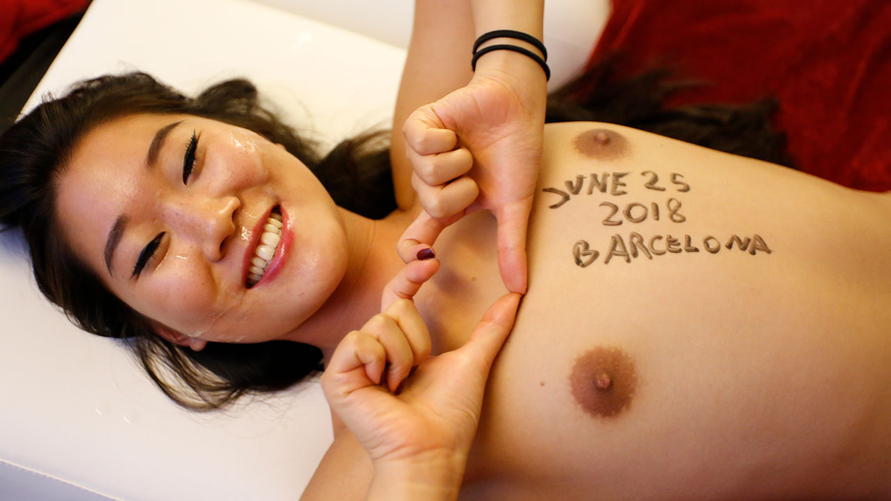 Chinese Teen Facial Sperm Bath