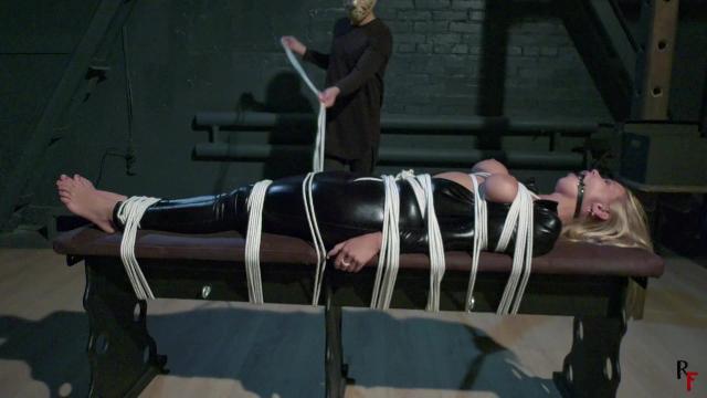 Darina In Catsuit - Long Topless Bondage And Tight Breast Ropes