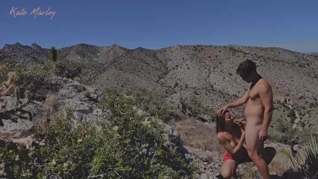 Blowjob on Mountain Top While Hiking - Kate Marley